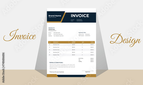 Invoice minimal design template Minimal Corporate Business Invoice design template vector illustration bill form price invoice Creative invoice template vector. business stationery design payment 
pro