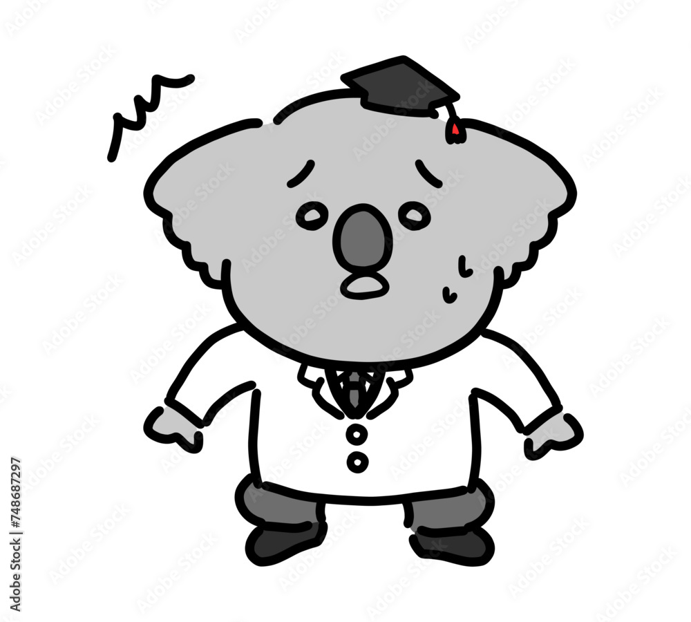 コアラ様 Photography Poster 予想外のことに驚くかわいいコアラのキャラクター