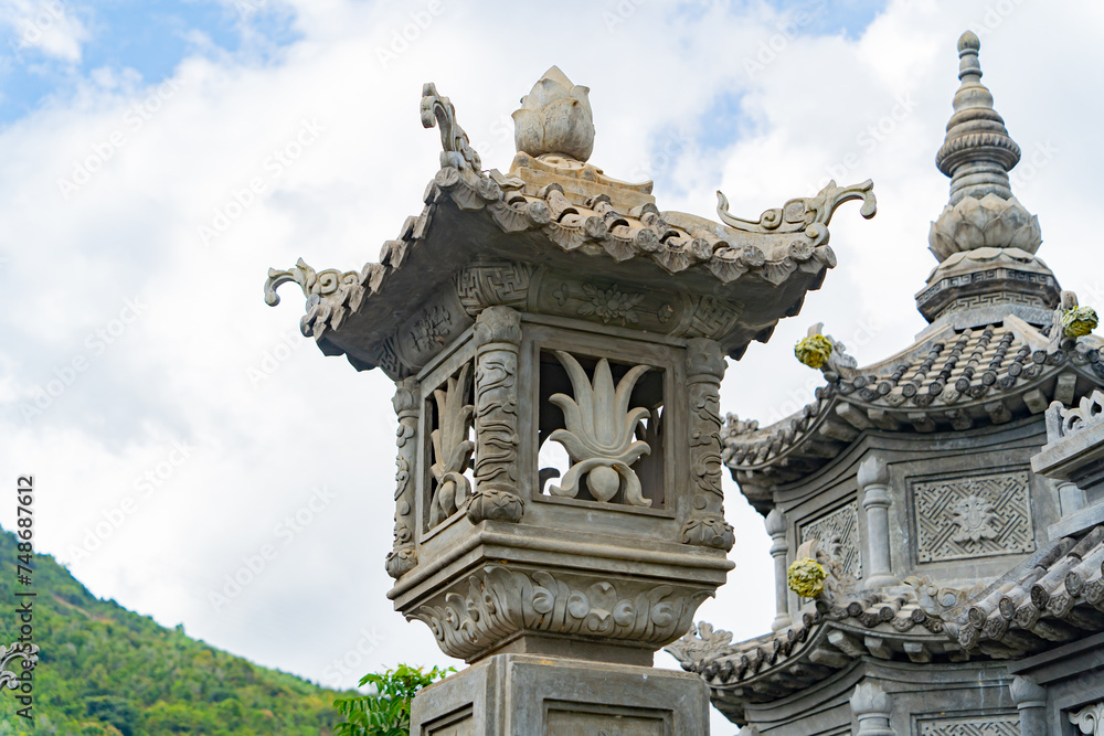 Bas-relief patterns of weather towers.
Thong Lam Lo Son Pagoda. Vietnam, a suburb of Nha Trang. The country's largest statue of Buddha Amitabha. Bas-relief patterns of weather towers.
Thong Lam Lo Son Pagoda. Vietnam, a suburb of Nha Trang. The country's largest statue of Buddha Amitabha.