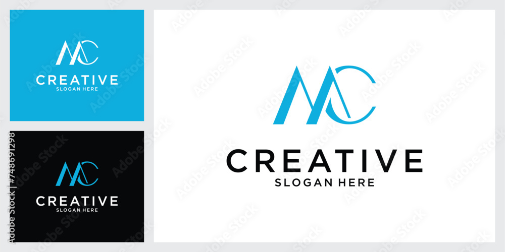 MC or CM initial letter logo design vector MC or CM initial letter logo design vector