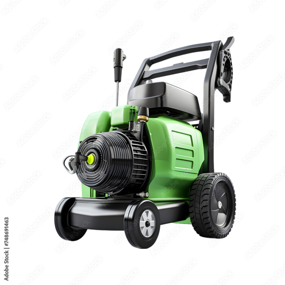 Modern lawnmower on transparent background