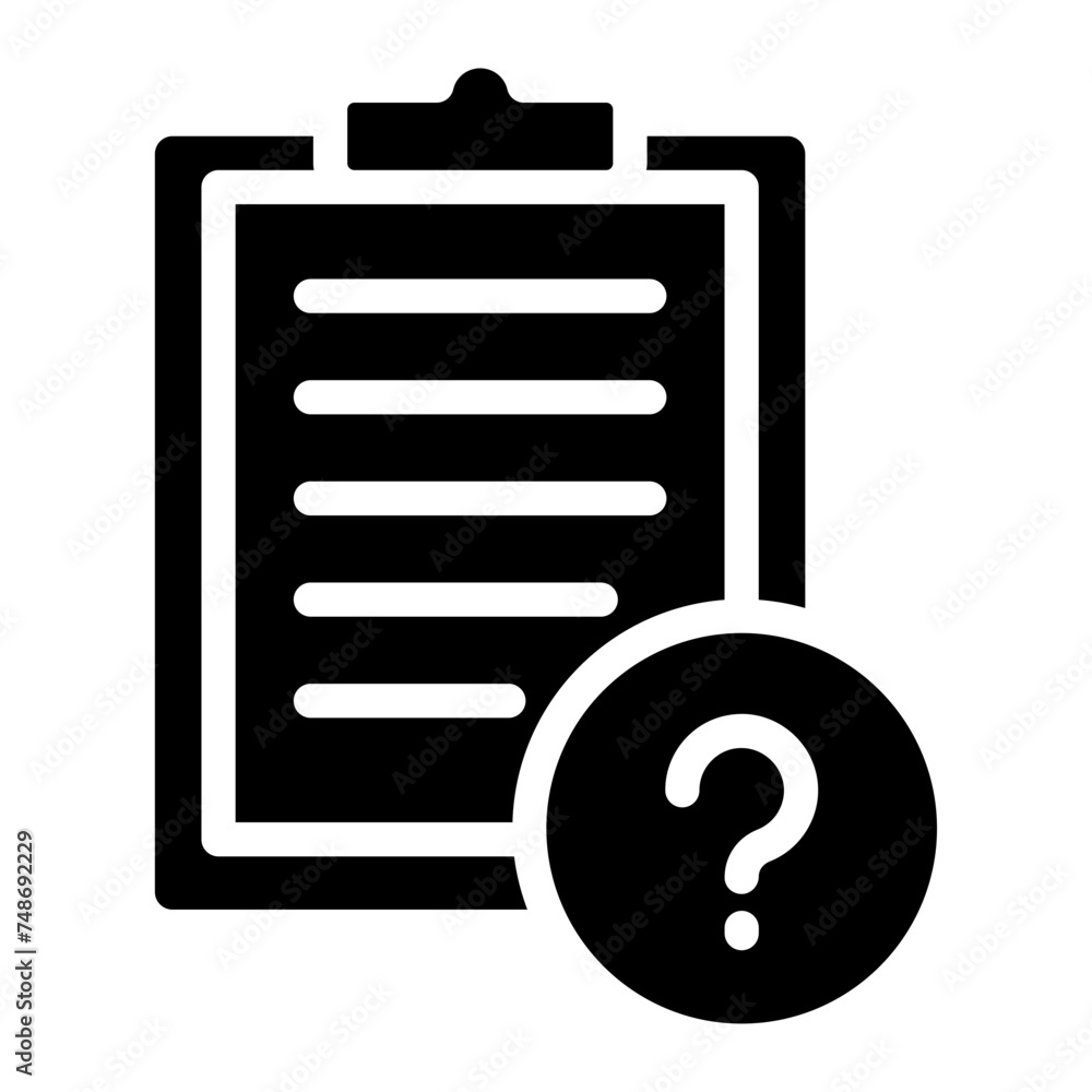 clipboard task with question mark icon clipboard task with question mark icon