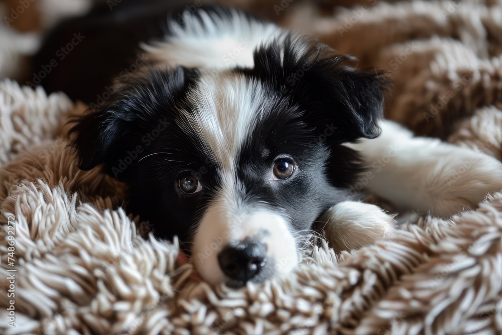 Puppy Gaze: The Innocent Charm of a Border Collie Generative AI Puppy Gaze: The Innocent Charm of a Border Collie Generative AI