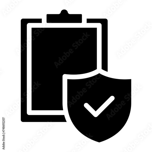 clipboard with shied icon