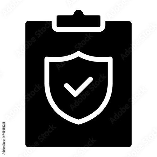 clipboard with shied icon