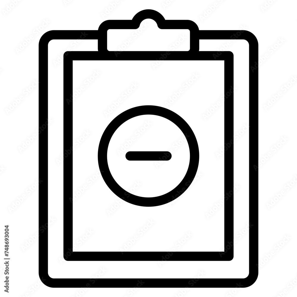Cancel clipboard and delete task list line icon. Cancellation and rejection survey Cancel clipboard and delete task list line icon. Cancellation and rejection survey