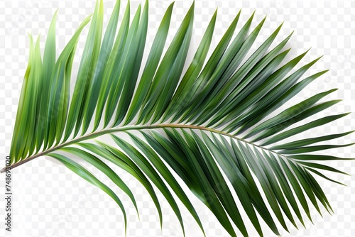 tropical nature green palm leaf isolated on white