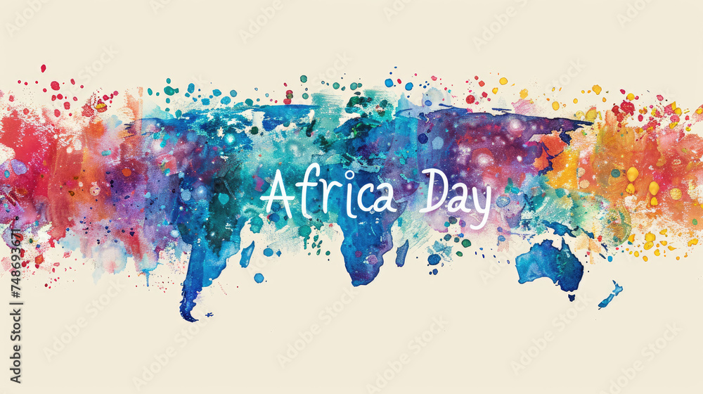 Fototapeta premium Africa Day, Hand-drawn elements add authenticity and charm 