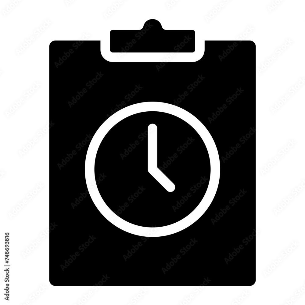 To-do list, clipboad, Papers, document with clock vector icon. To-do list, clipboad, Papers, document with clock vector icon.