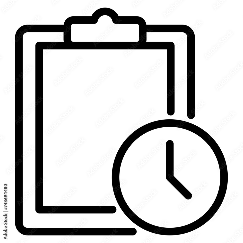 To-do list, clipboad, Papers, document with clock vector icon. To-do list, clipboad, Papers, document with clock vector icon.