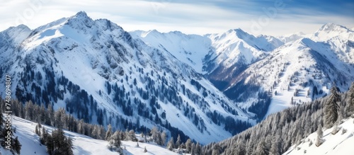 A panoramic view of snow-capped mountains. ©  AKA-RA