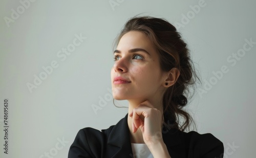 portrait of a worried business woman thinking, worried business woman 