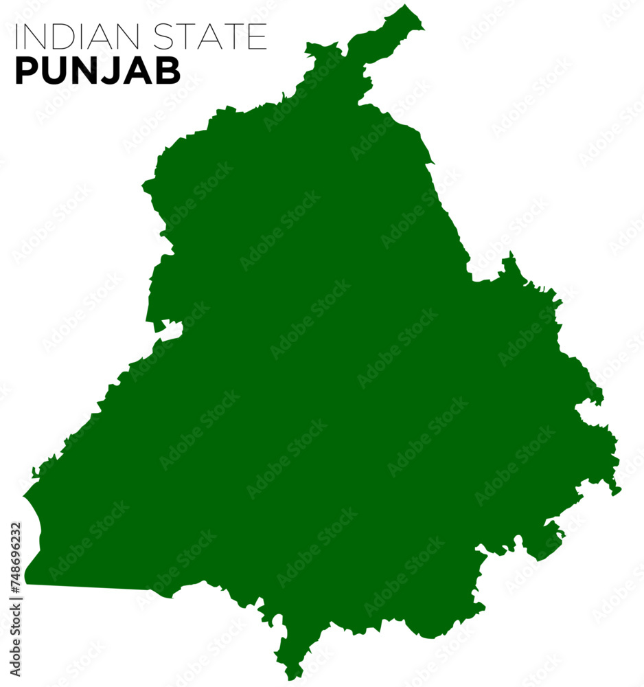 map, Indian State Punjab Map, Punjab map vector illlustration Stock