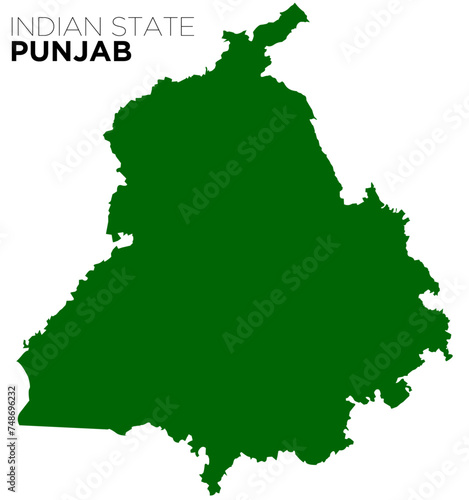 map, Indian State Punjab Map, Punjab map vector illlustration