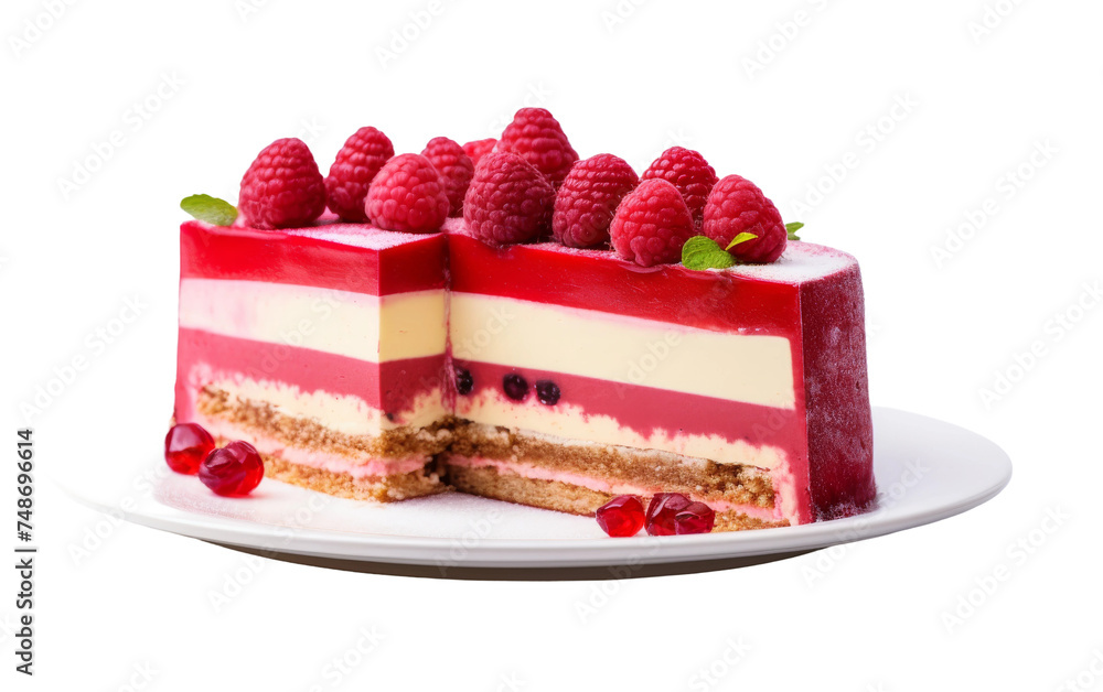 Sumptuous Raspberry White Chocolate Mousse on white background Sumptuous Raspberry White Chocolate Mousse on white background