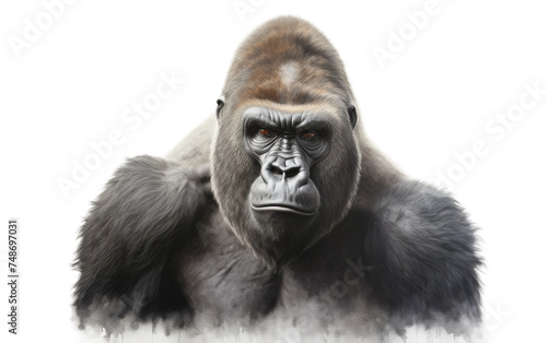 Majestic Gorilla Power on white background © FMSTUDIO
