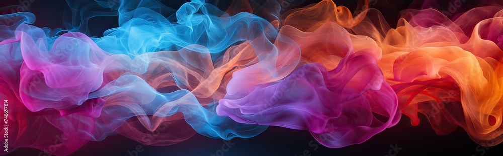 Fototapeta premium Merging multicolored smoke. Abstract background