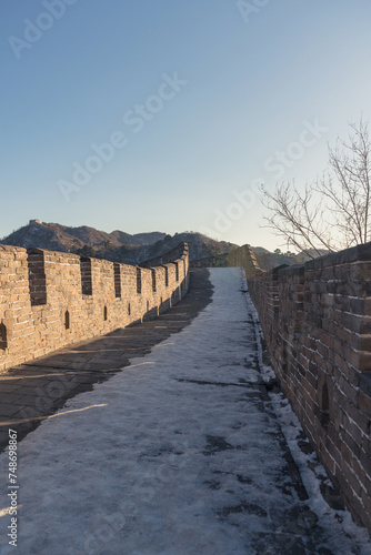 part of Mu tian Yu  Great Wall on the winter sunny day