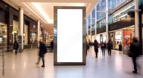Blank digital billboard in the mall. png