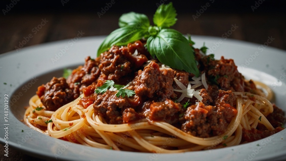spaghetti with bolognese sauce - generative ai 