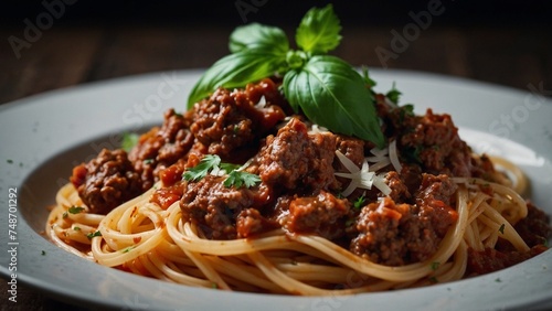 spaghetti with bolognese sauce - generative ai 