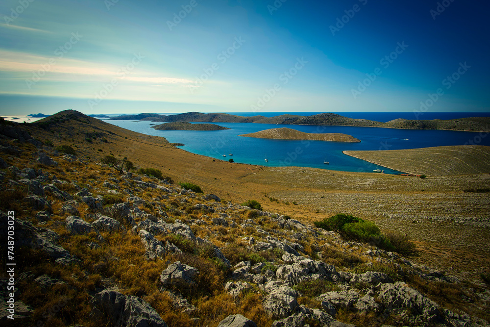 Scenic Landscape View the ocean with many islands. Rogoznica, Croatia. Scenic Landscape View the ocean with many islands. Rogoznica, Croatia.