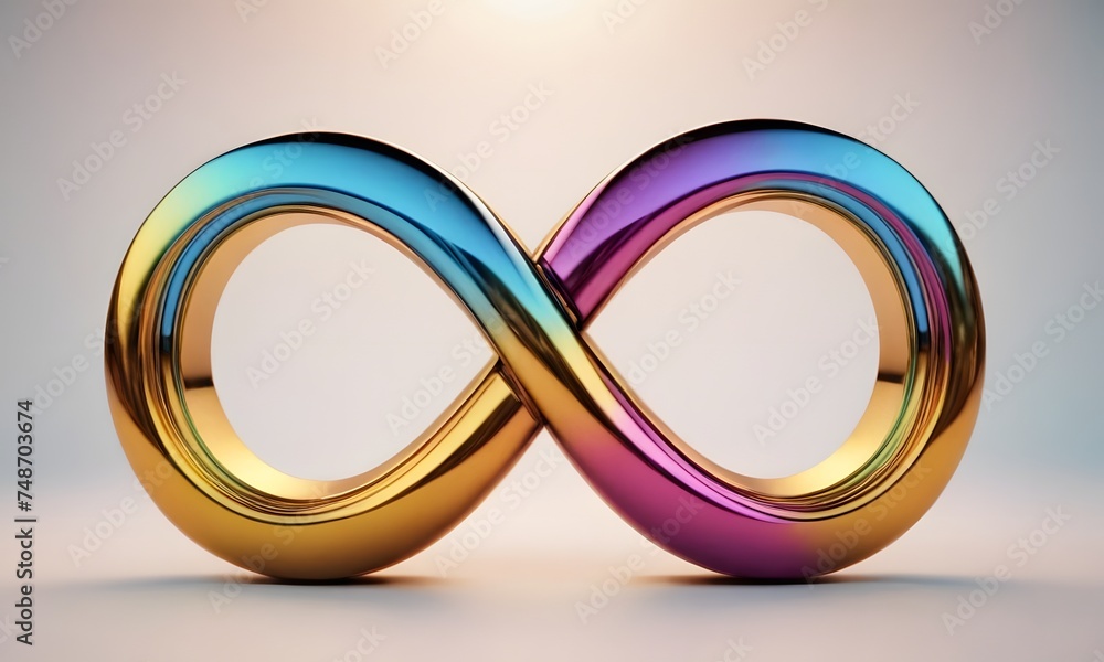 sign of infinity, rainbow infinity sign on soft background sign of infinity, rainbow infinity sign on soft background