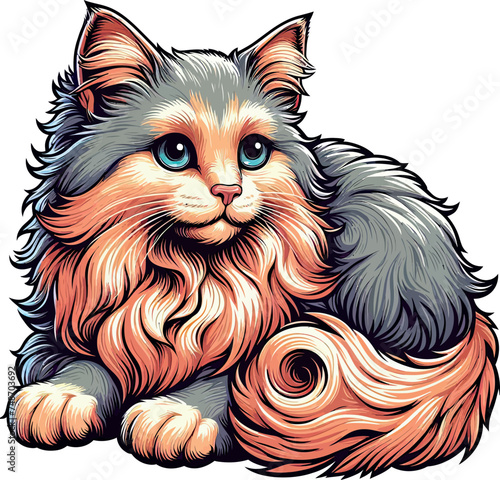 Cat vector illustration art isolated on a transparent background