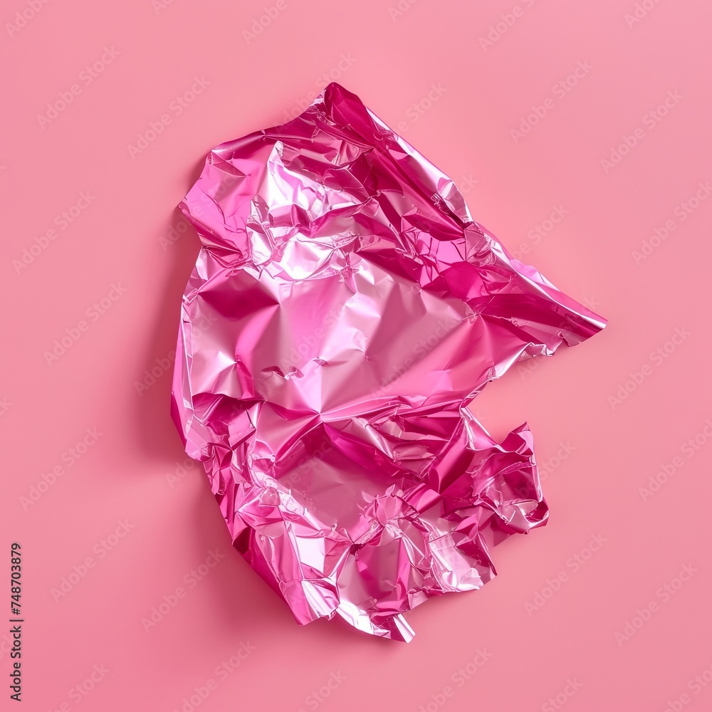 pink crumpled foil background. pink crumpled foil background.