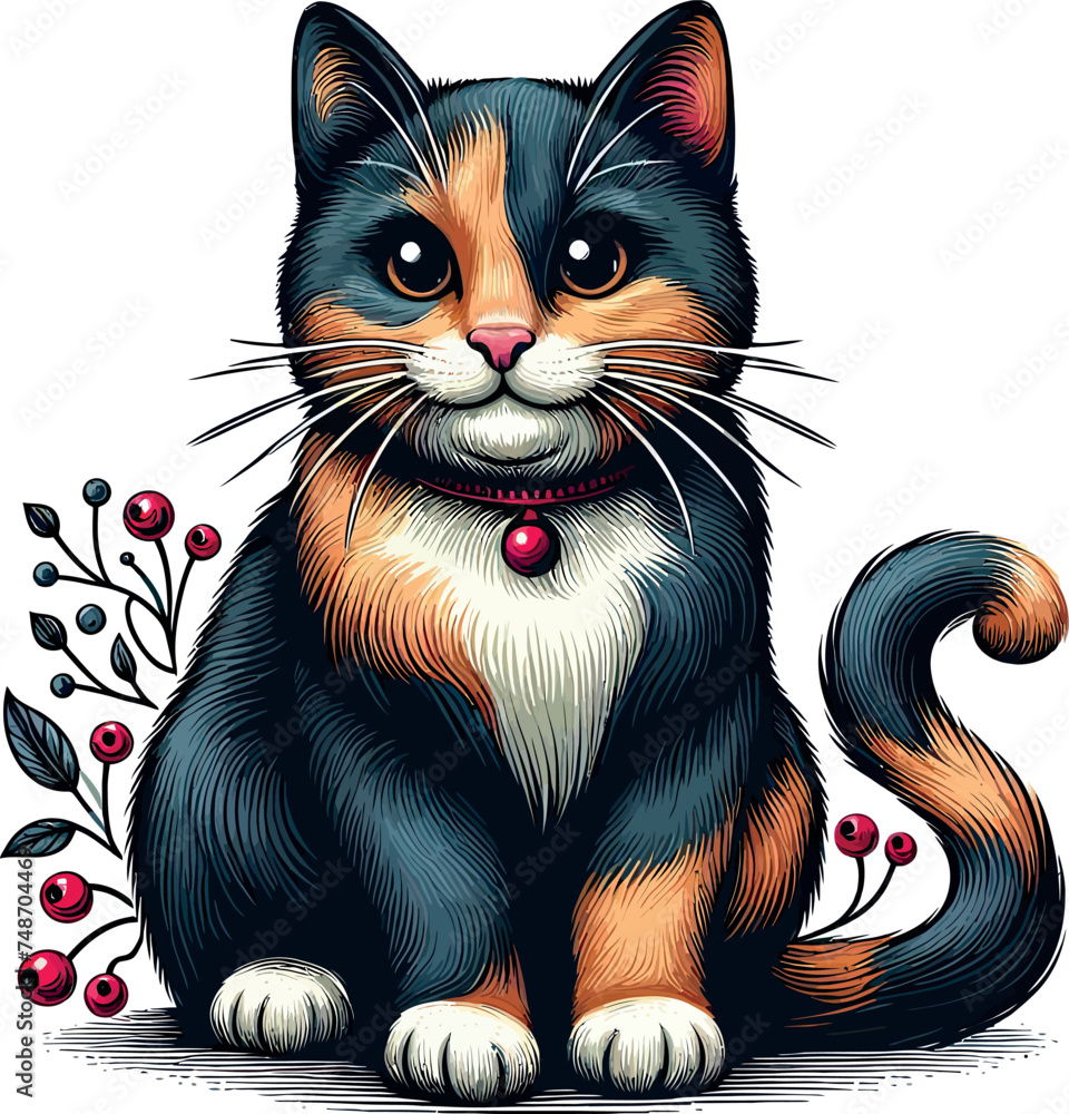 Cat vector illustration art isolated on a transparent background