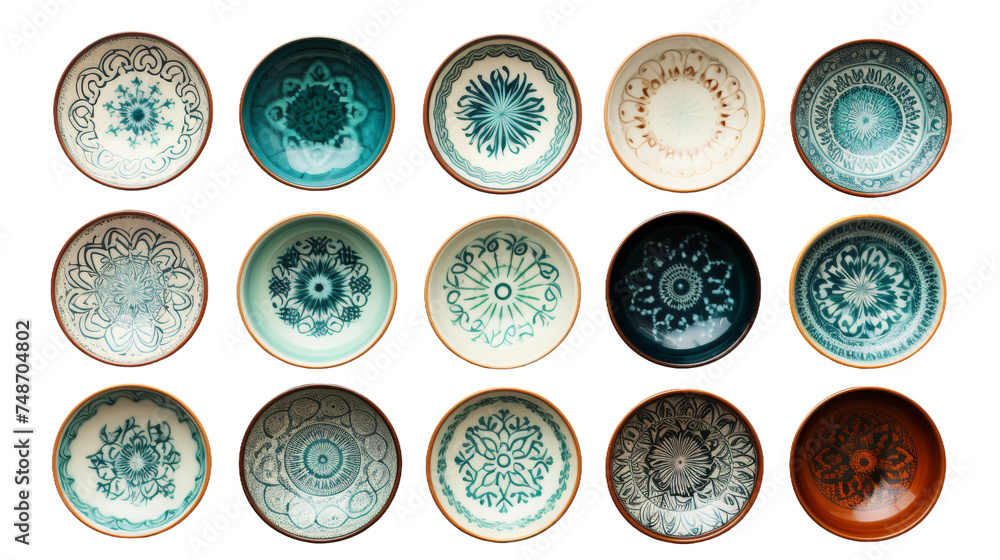 Masterful Ceramic Plate Creations on transparent background Masterful Ceramic Plate Creations on transparent background