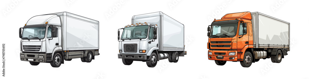 Selivery truck isolated on a white background. Vector Illustration Selivery truck isolated on a white background. Vector Illustration