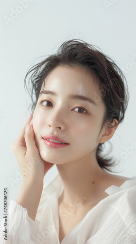 Generative AI Cosmetic model Beautiful Korean woman