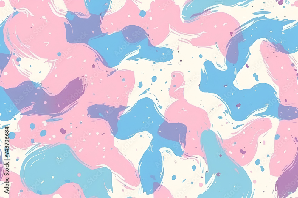 Abstract seamless pattern with spots, spots and splashes.