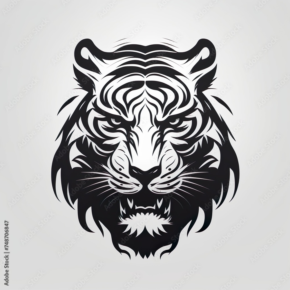 Fierce tiger head. AI Fierce tiger head. AI