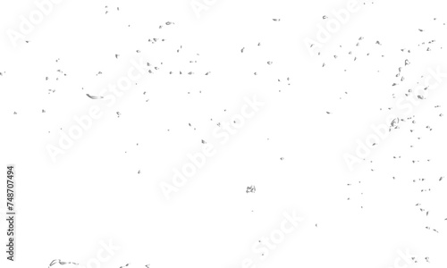 Abstract doted and confetti silver glitter particles splatter on transparent background. Luxury silver glitter confetti that floats down falling bokeh celebration background.