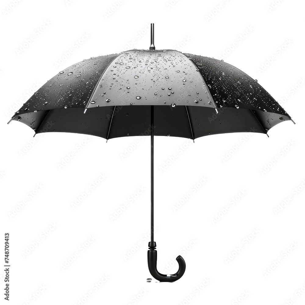 black umbrella on white background