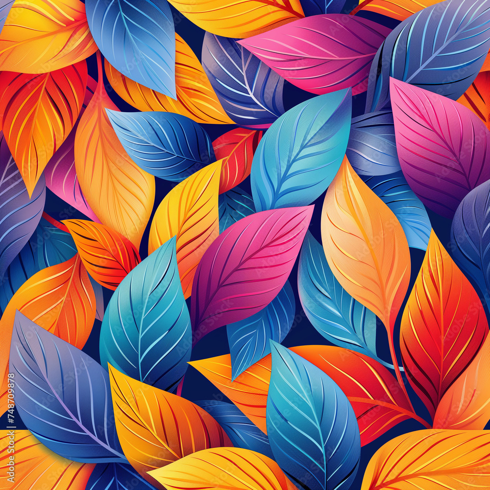 Repeating patterns of feathers and leaves for nature-inspired design elements Repeating patterns of feathers and leaves for nature-inspired design elements