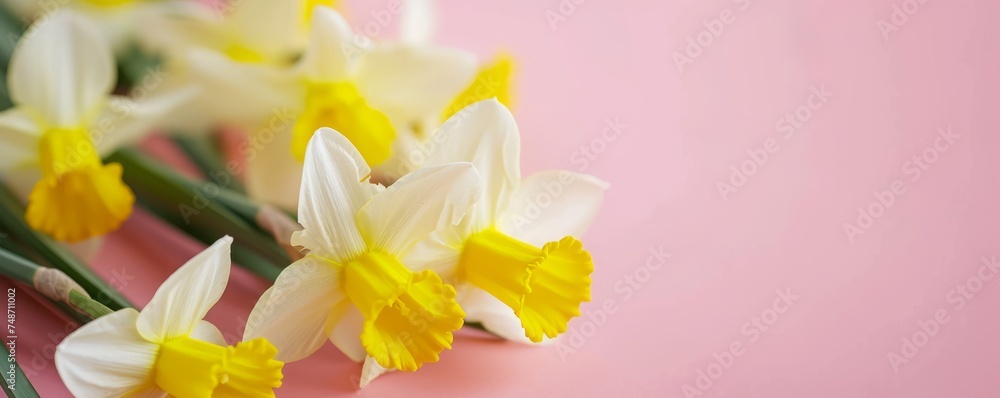 Naklejka premium daffodils flowers background.