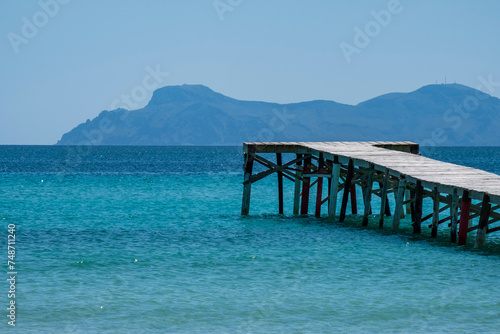 Fototapeta Naklejka Na Ścianę i Meble -  dry dock, Alcudia beach, Alcudia, Mallorca, Balearic Islands, Spain