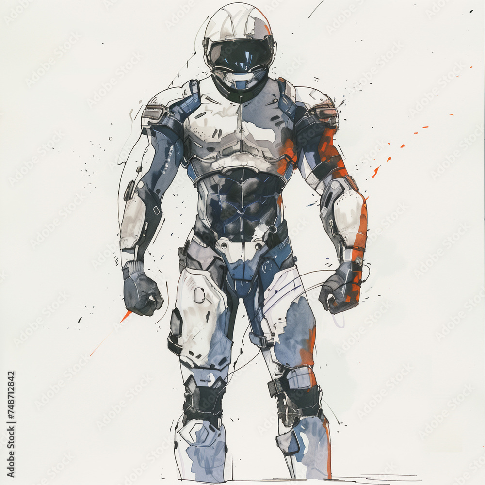 Futuristic 3D illustration of a robotic cyborg soldier and warrior with a snowboard, embodying advanced technology and futuristic warfare in space Futuristic 3D illustration of a robotic cyborg soldier and warrior with a snowboard, embodying advanced technology and futuristic warfare in space