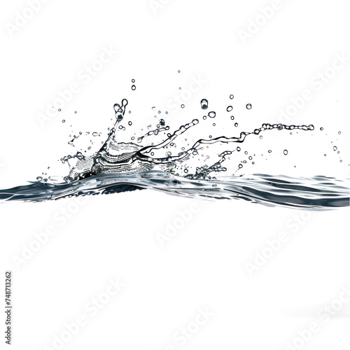 Twisted spiral water splash isolated on transparent png. 