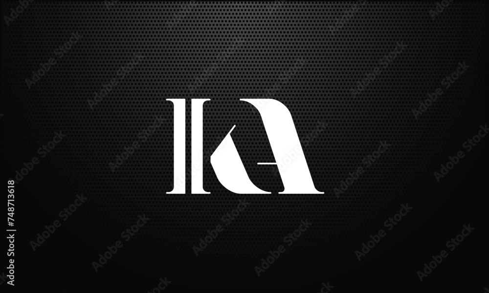 KA, AK, K, A, Abstract Letters Logo monogram - obrazy, fototapety, plakaty 