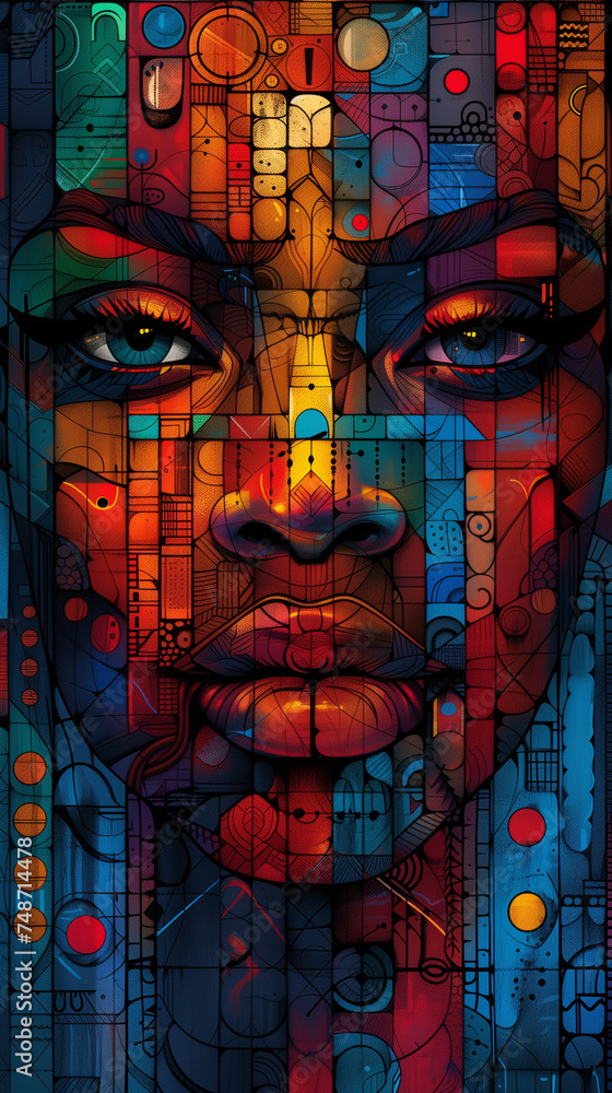 Stunning artistic face vector illustration. Stunning artistic face vector illustration.