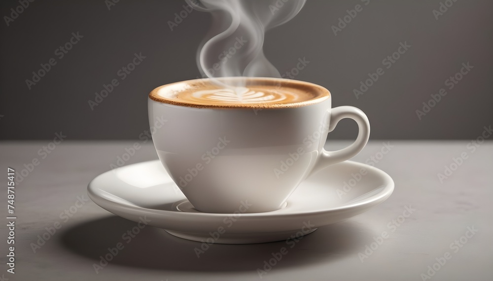 Cup of cream coffee. Cup of cream coffee.