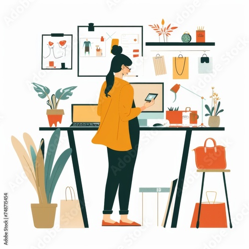 Fashion Blogger Creating Content at Workspace
