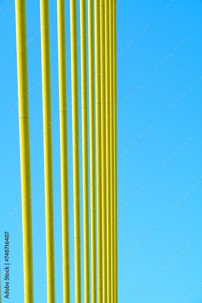 Cable-stayed Rama 9 Bridge over chao phraya river, Bangkok Thailand ...