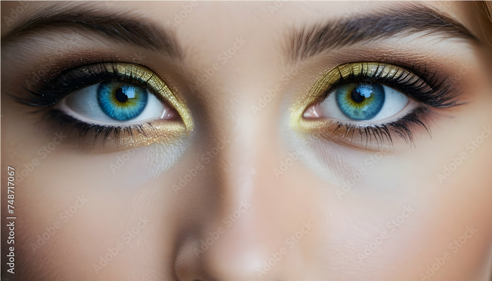 Obraz premium Intense gaze A person's eyes reveal a spectrum of emotions, close-up and captivating