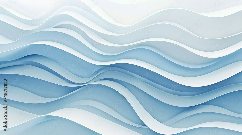 Obraz premium contemporary minimalist wallpaper with simple blue wavy stripes, artistic illustration for digital backdrop