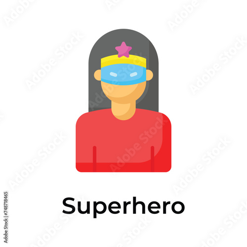 A female wearing eye mask on her face depicting superhero vector
